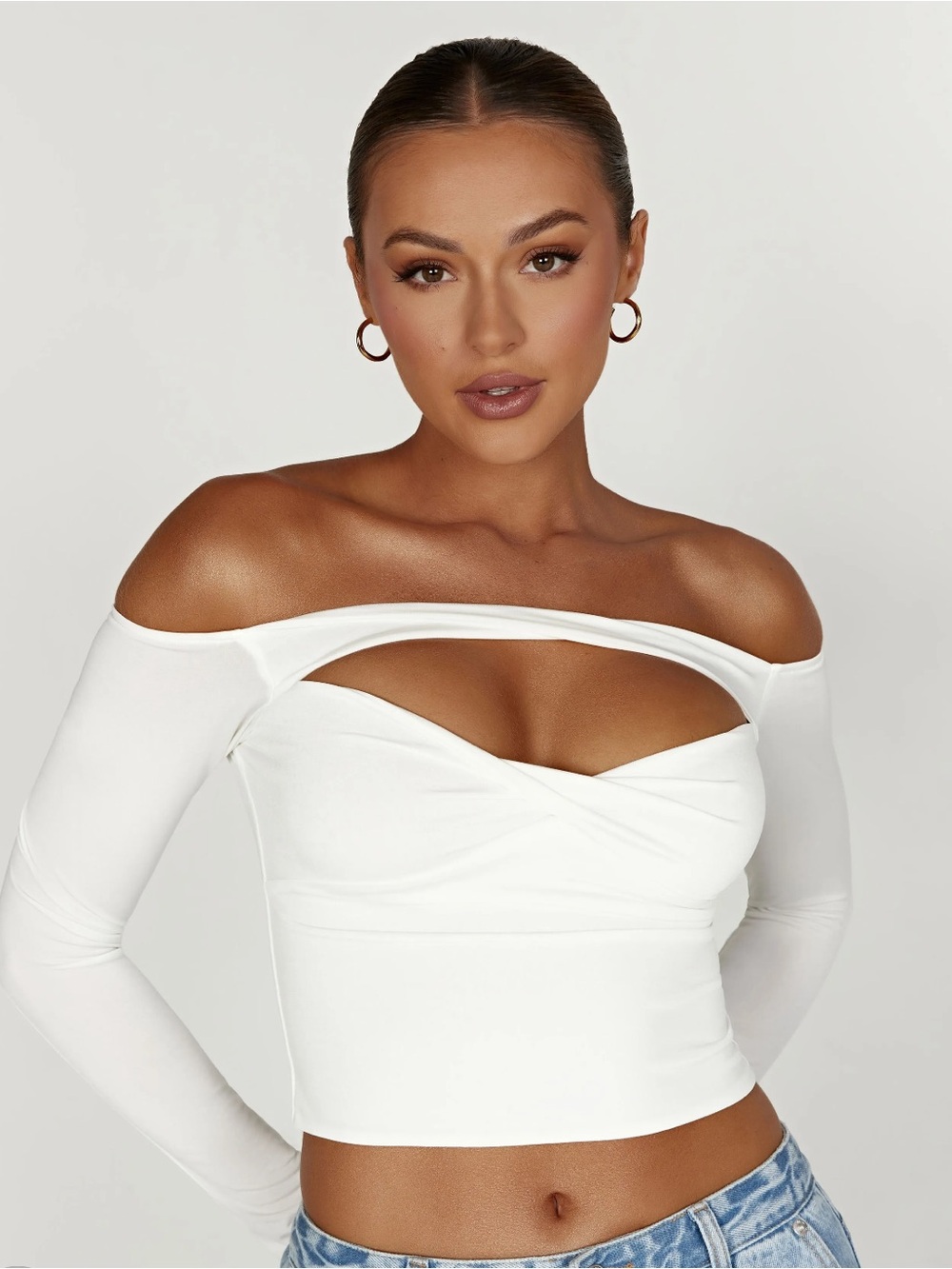 NWT meshki off shoulder top